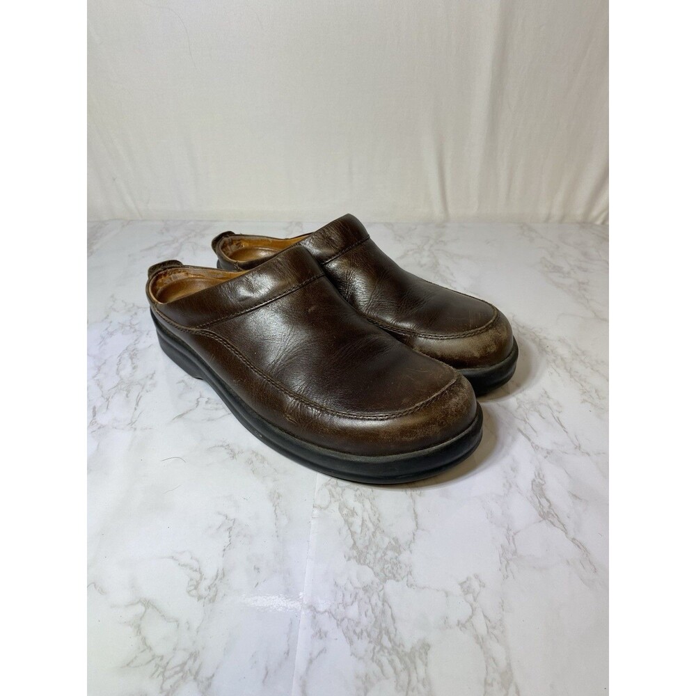 Birkenstock Dark Brown Leather Clogs